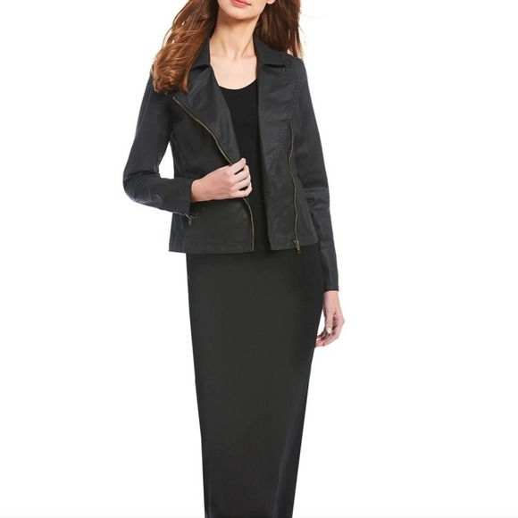 Eileen Fisher Organic Cotton Moto‎ Jacket XS faux leather - Picture 3 of 10